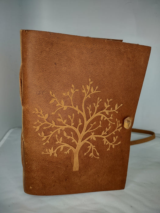 Tree Embossed Brown Leather Journal