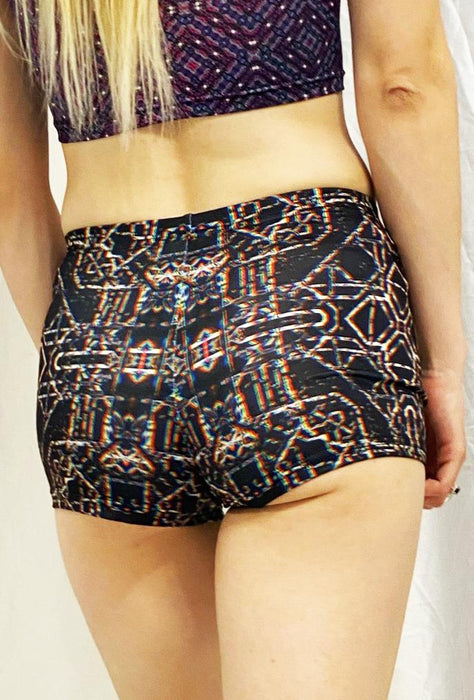 *NOW IN CRUSHED VELVET*  Daniel W. Prust - Rainbow Grid Booty Shorts