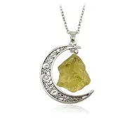 Moon Gemstone Pendant Necklace with Natural Gemstone