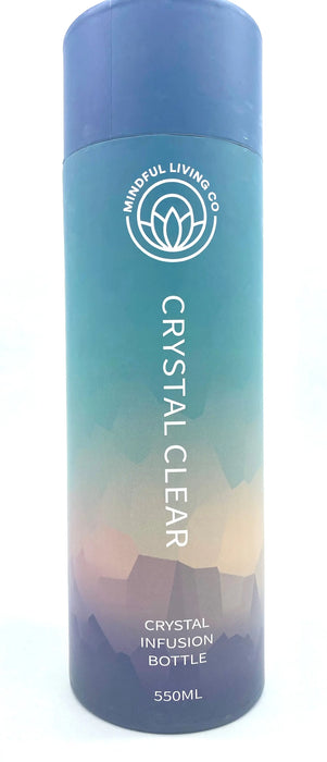 Mindful Living Co - Crystal Clear Water Bottle 20oz - Clear Quartz