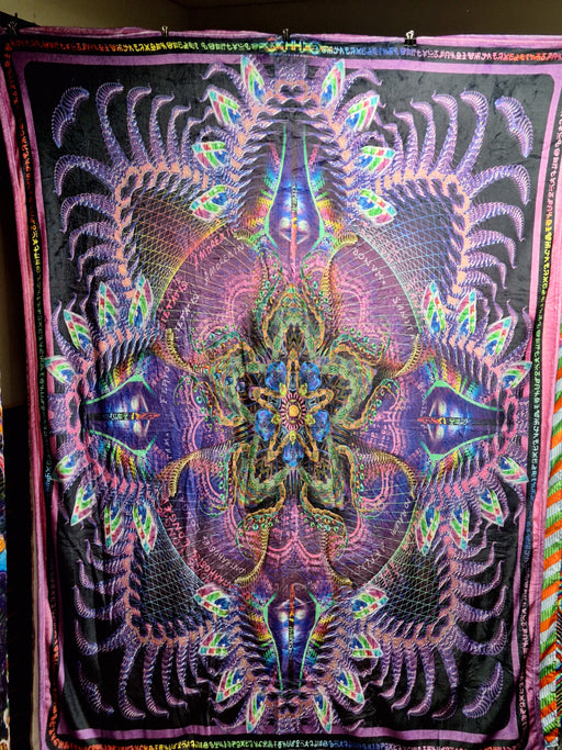 Hakan Hisim - "Prismatic Mandala" 60"x80" Fleece Blanket