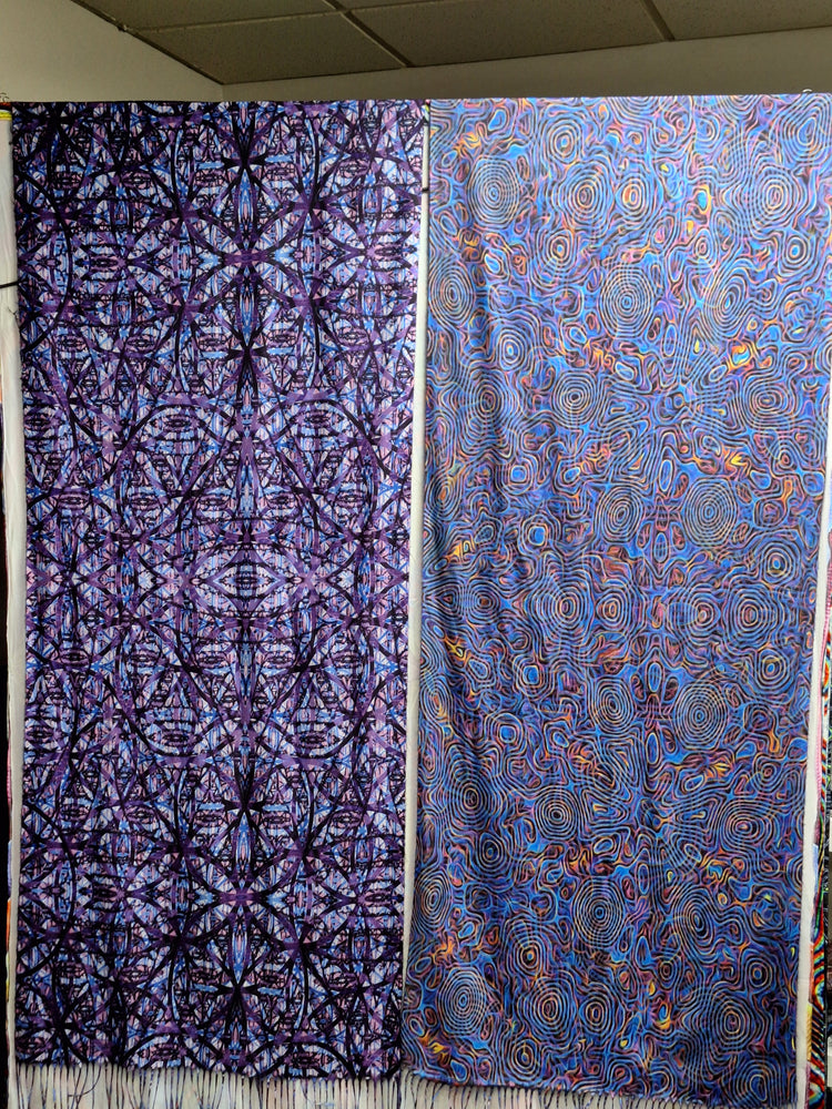 Reversible Pashmina - PatternNerd - "Layered Drip / Flower Of Life Graffiti"