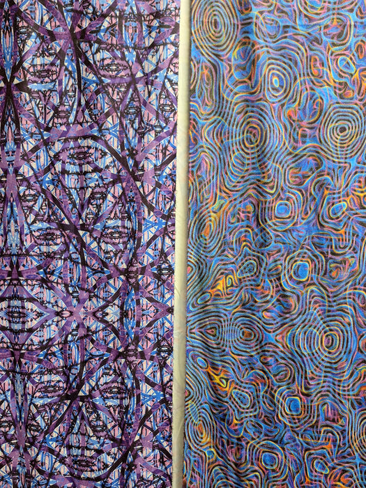 Reversible Pashmina - PatternNerd - "Layered Drip / Flower Of Life Graffiti"