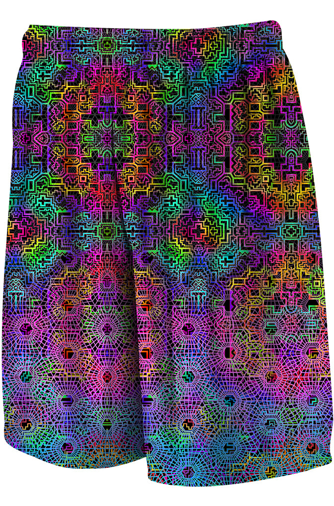 Psychedelic Printed Gym Shorts 