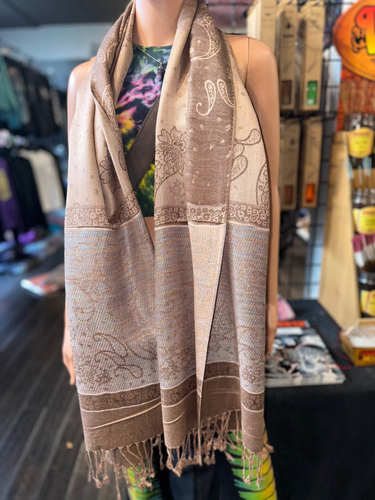 Pashmina- Paisley - Brown and Tan