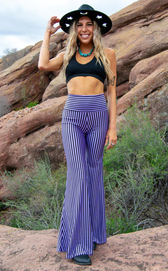 Warrior Within - Circus Lavender Stripe Big Bell Pants