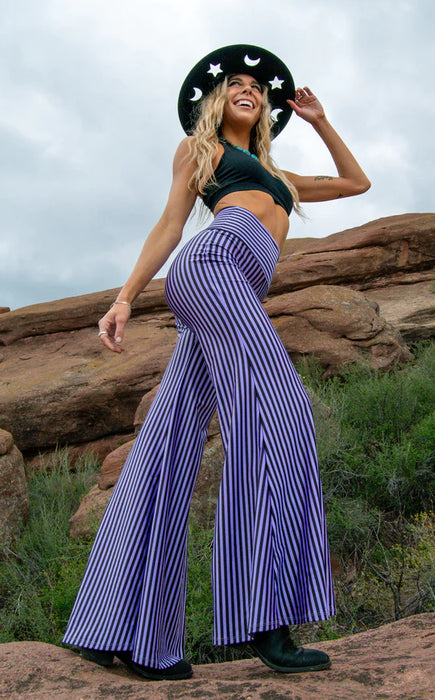 Warrior Within - Circus Lavender Stripe Big Bell Pants