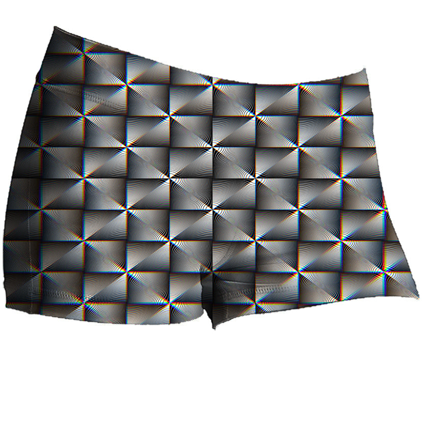 PatternNerd - Radiating Squares Hypnotic - Booty Shorts