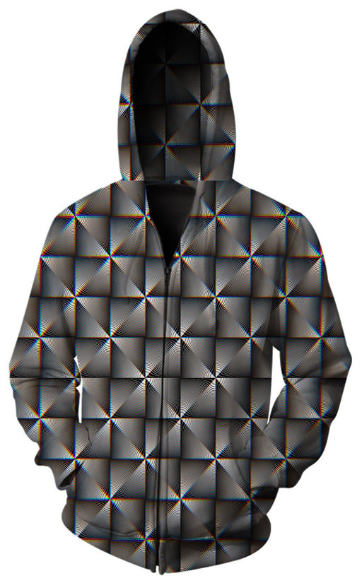 PatternNerd - Radiating Squares Hypnotic Zip Up Hoodie - Limited Edition of 111