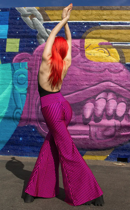 Warrior Within - Pink Circus Stripe Bamboo Bell Pants