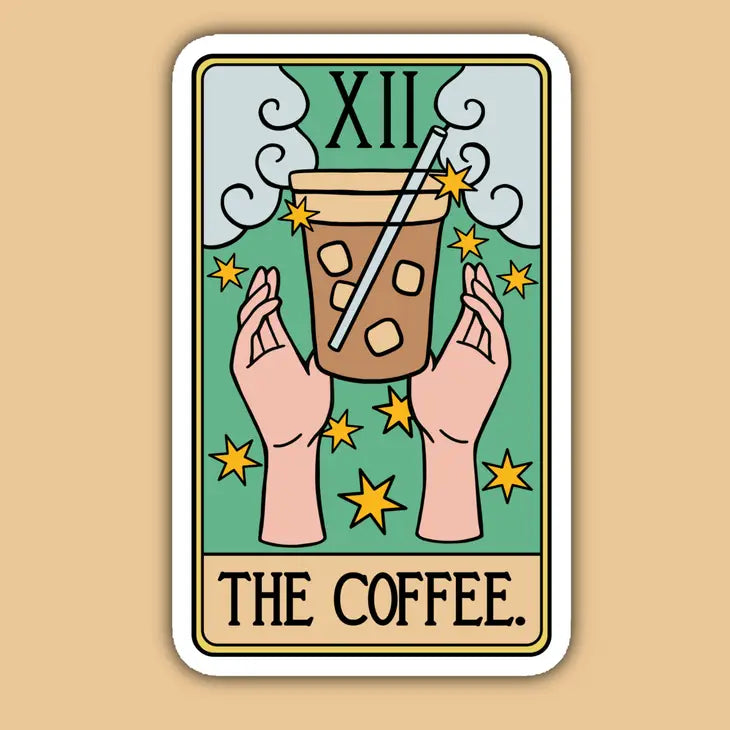 the Coffee Tarot Card Sticker
