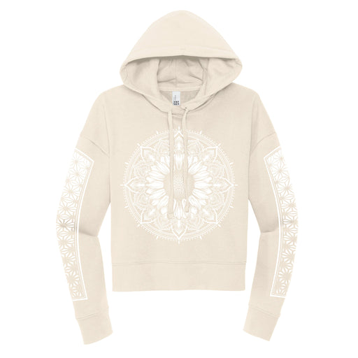 First Earth - Sunflower - Crop Hoodie - Cream/White