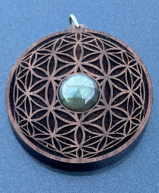 Laser Trees - Labradorite Flower of Life Pendant