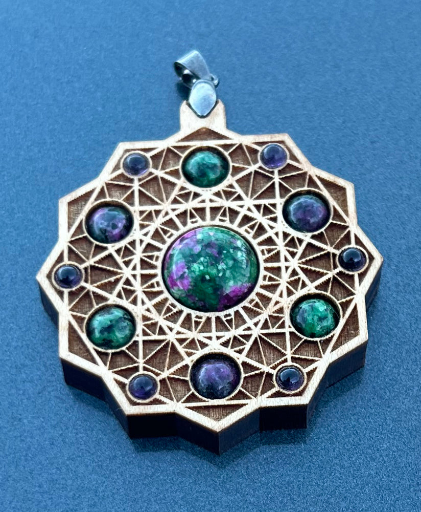 Laser Trees - Ruby Zoisite Pendant