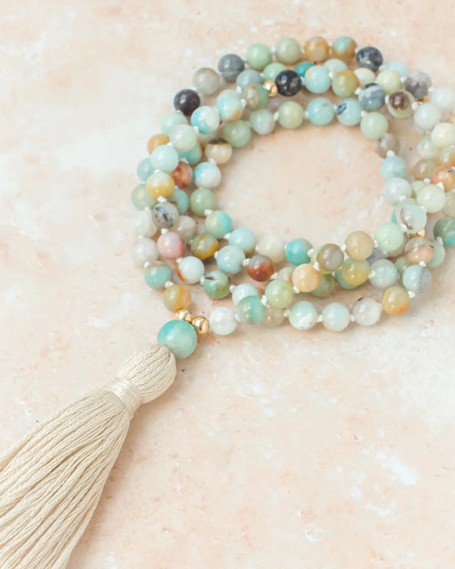 Mala Moonlight - Amazonite Mala Beads Necklace
