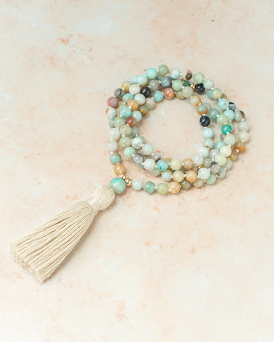 Mala Moonlight - Amazonite Mala Beads Necklace