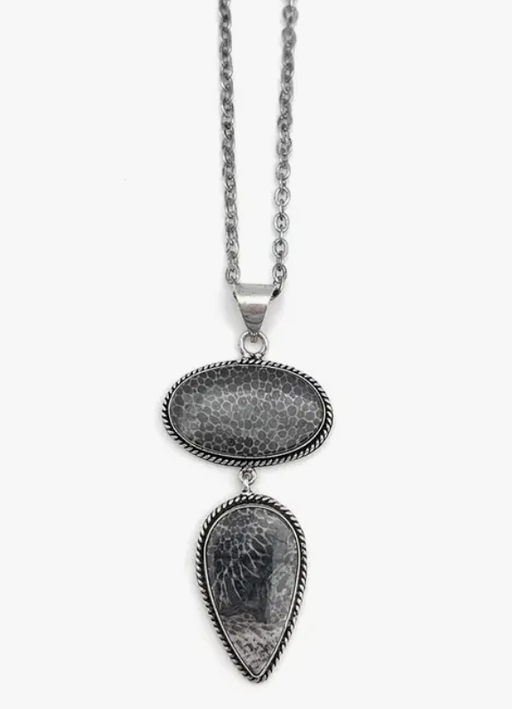 Anju Jewelry - Black Fossil Coral Pendant