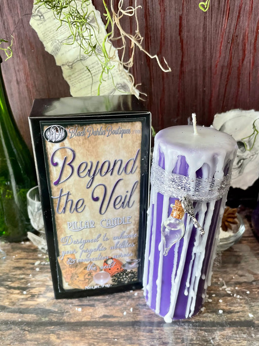 Black Dahlia Boutique - Beyond the Veil - Mediumship Spell Pillar Candle