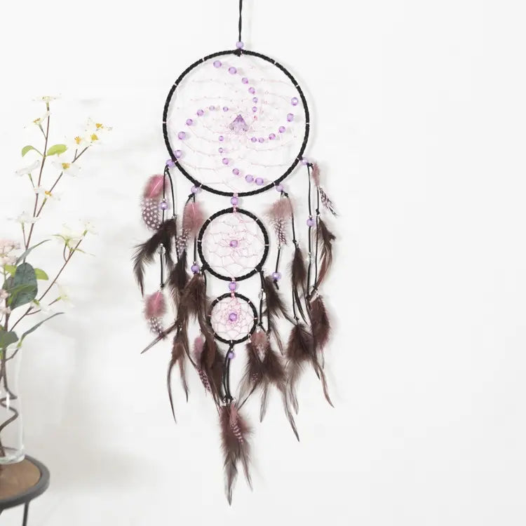 Purple Spiral 3 Tiered Dream Catcher