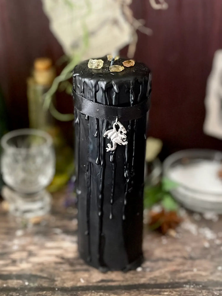 Black Dahlia Boutique - Enemy Work - Cursing Spell Pillar Candle