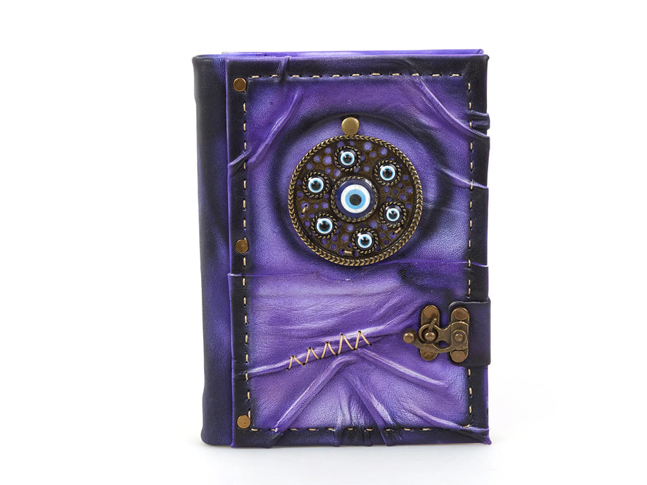 Yuvadan - Evil Eye Pearl Design - Hand Made Genuine Leather Journal