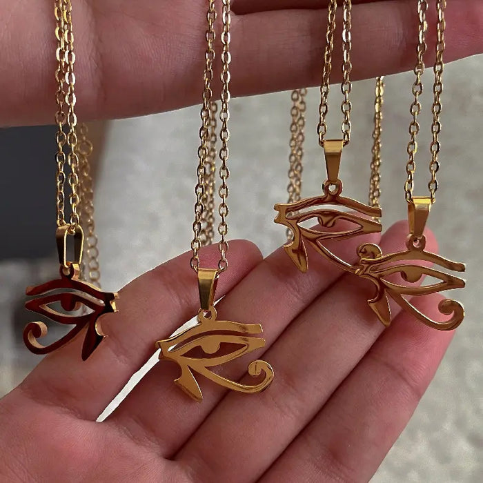 Eye of Horus Gold Pendant Necklace