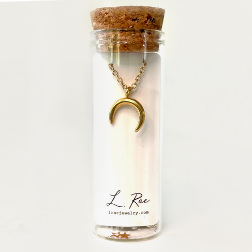 L Rae Jewelry - Gold Moon Horn Arc Necklace