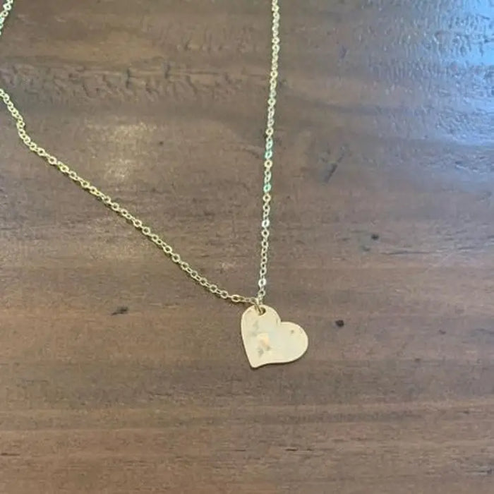 Bubs and Sass - Hammered Heart Necklace