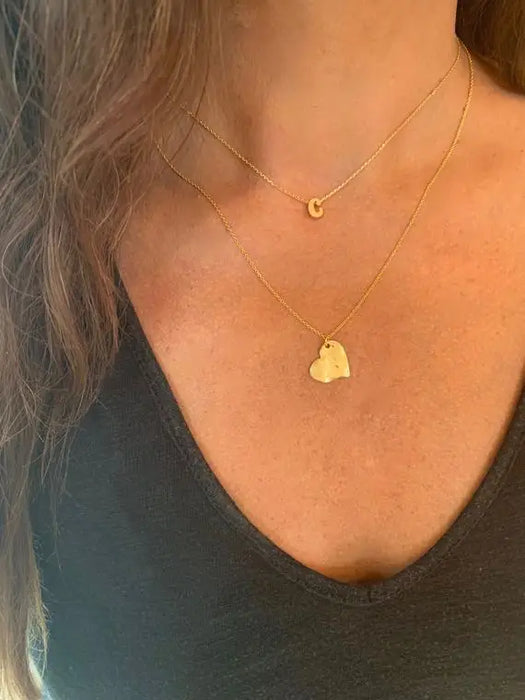 Bubs and Sass - Hammered Heart Necklace