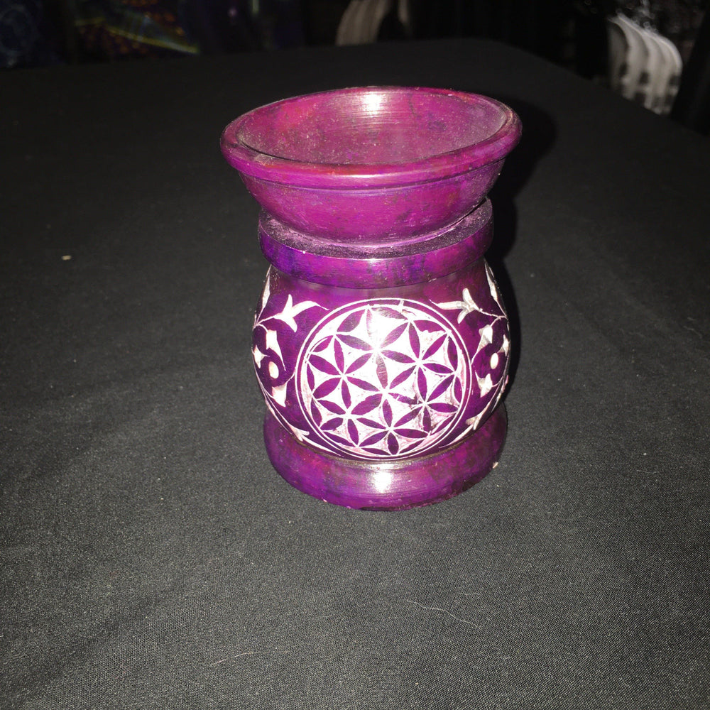 Candle Oil Burner - Purple Flower of Life (Small)