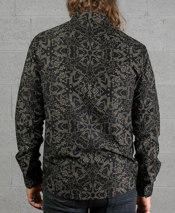 SOL - Seed Of Life  - "Mexi" LS Button Up - Black
