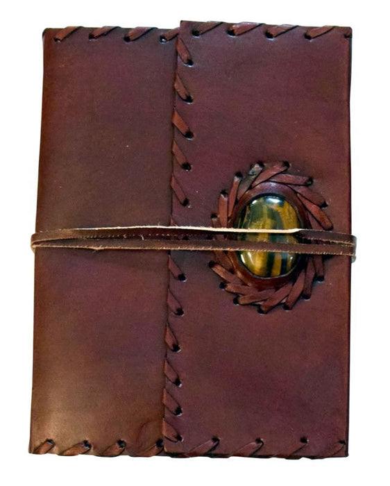 Fantasy Gifts - Tiger's Eye Leather Journal with cord