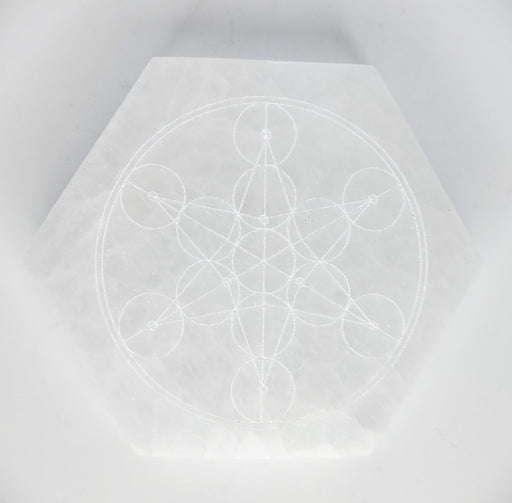 Selenite Plate- Metatron's Cube