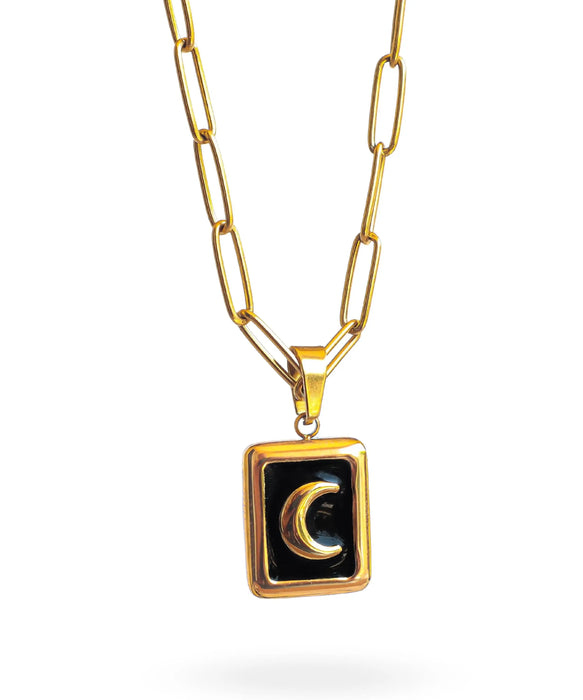 Aryenne Jewelry - Moon on paperclip chain