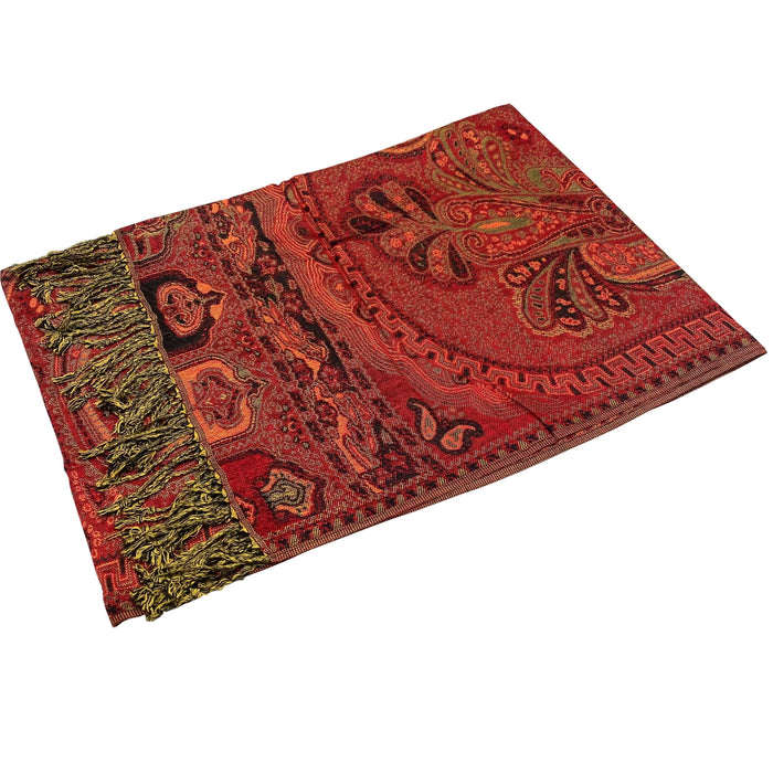 Pashmina- Paisley - Red and Black