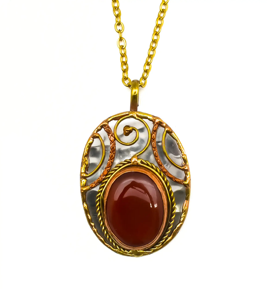 Anju Jewelry - Mixed Metal and Red Onyx Necklace