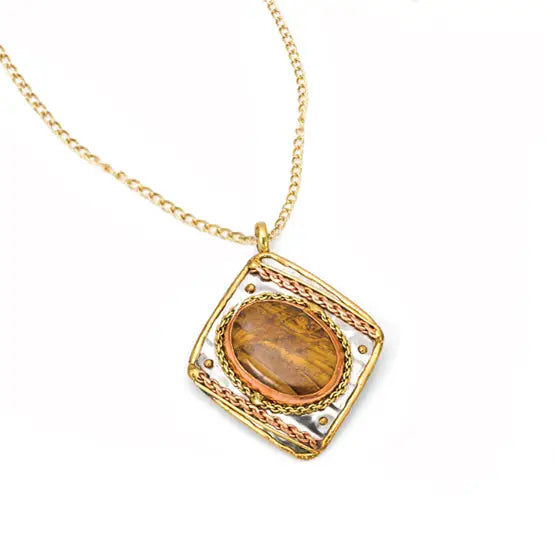 Anju Jewelry - Mixed Metal and Tiger's Eye Necklace