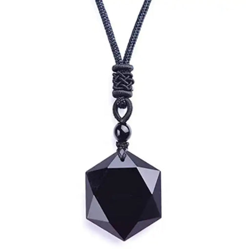 Octagon GemStone Leather Necklace