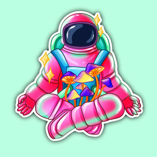 Indigo Maiden - Psychedelic Yoga Mushroom Astronaut Sticker