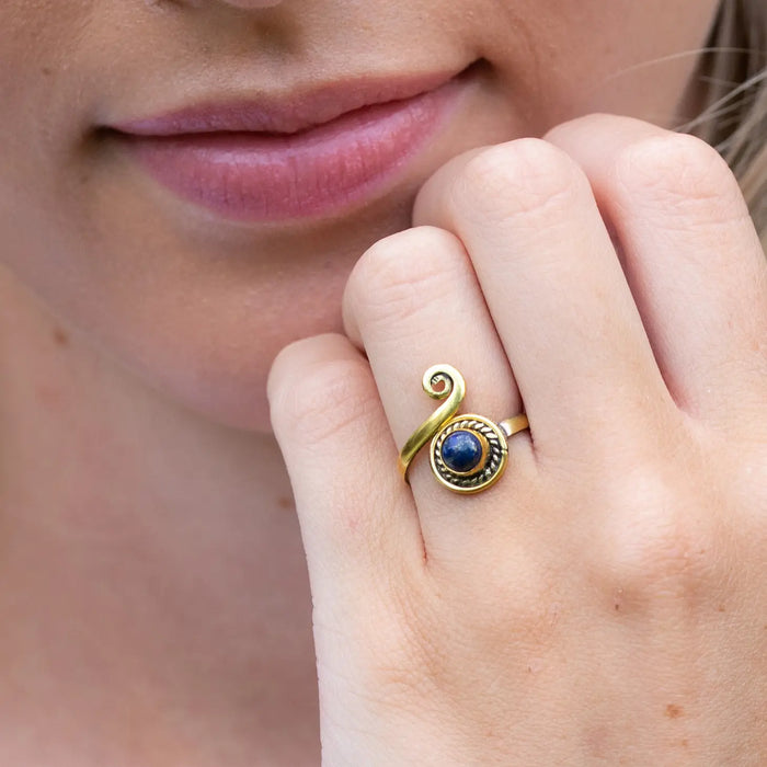 Anju Jewelry - Lapis Ring - Gold