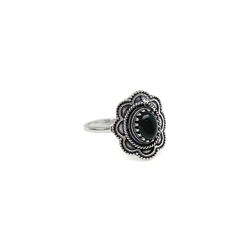 Anju Jewelry - Black Onyx Ring - Silver