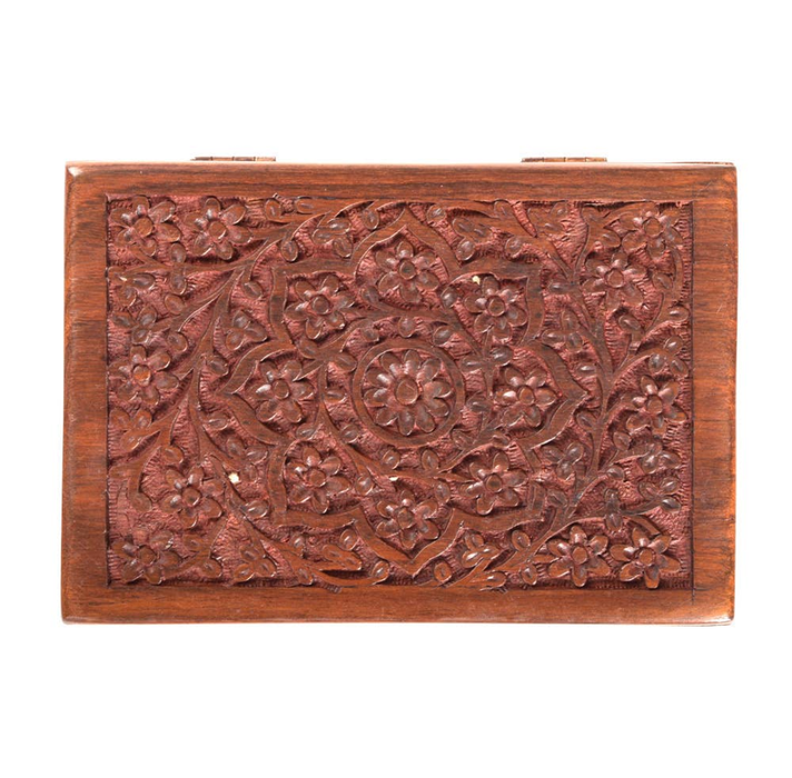 Lotus Engraved Wooden Box