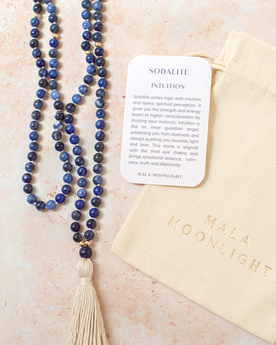 Mala Moonlight - Sodalite Mala Beads Necklace