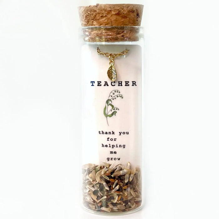 L Rae Jewelry - Teacher. Thank you for helping me grow + wild flower seed mix