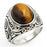 Carved Design Gemstone Ring