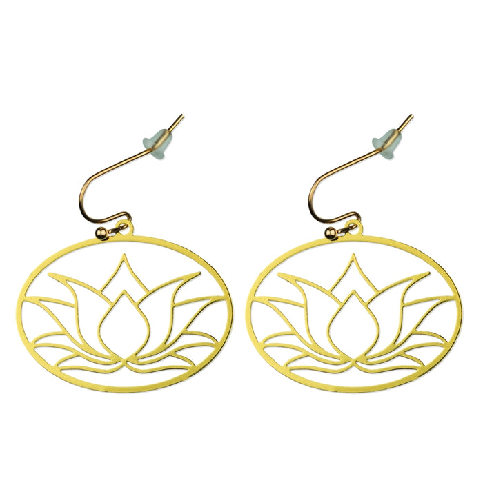 Large Lotus Flower Lightweight Earrings