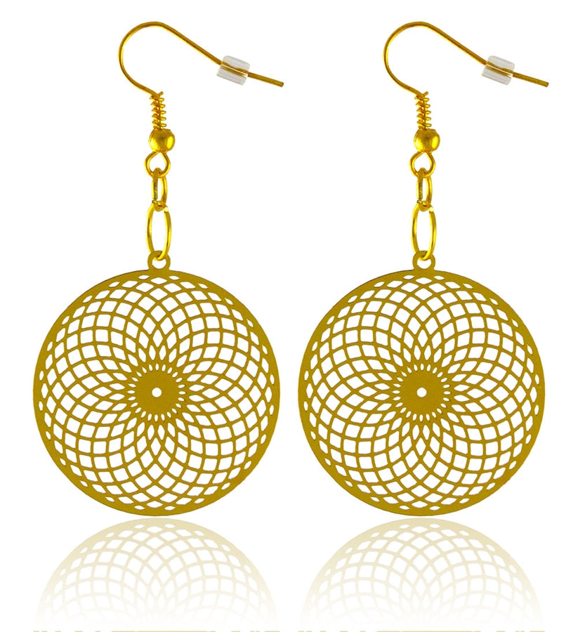 Large Torus Grid Lightweight Earrings